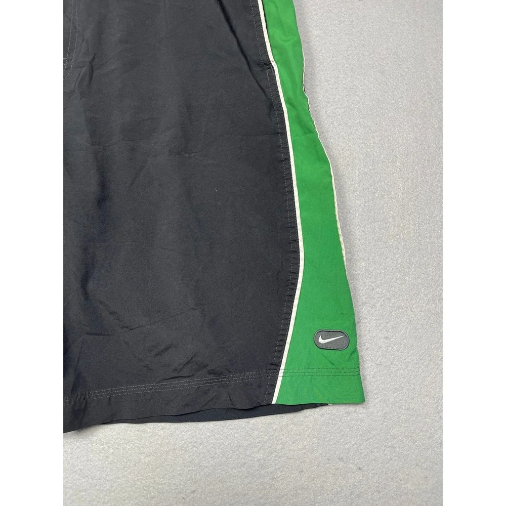 Nike Athletic Shorts Nylon Black Green Size Medium Mens